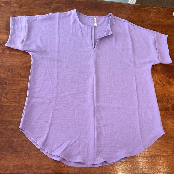 Zenana light purple lavender short sleeve oversized top size small - Picture 1 of 7